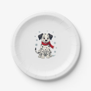 Prato De Papel Diversão Dalmatiana com Neve
