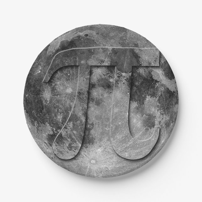 Prato De Papel Diversão do Dia Pi da Lua Completa (Frente)