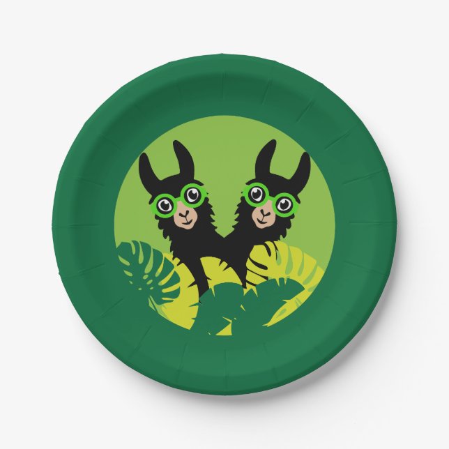 Prato De Papel Diversão Llama Alpaca Casa E Vida (Frente)