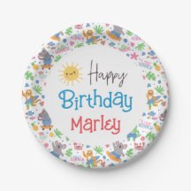 Diversão no Sun Beach Animal Happy Birthday