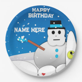 Prato De Papel Divirta-Se Com Neve