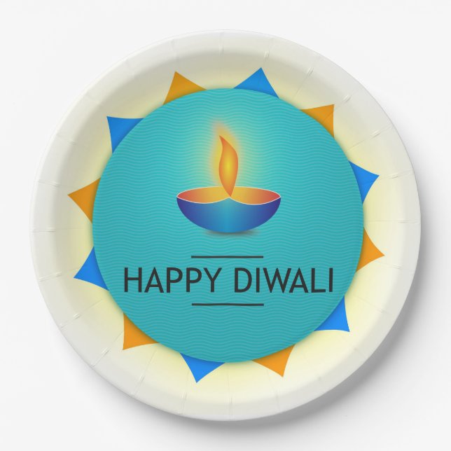 Prato De Papel Diwali Diya Paper Plate (Frente)