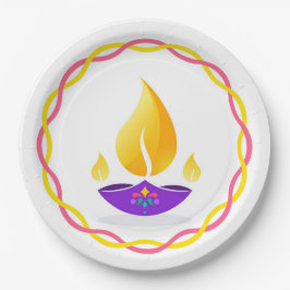 Prato De Papel Diwali Diya Paper Plate