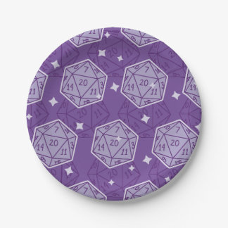 Prato De Papel DnD Party Dungeons & Dragon D20 Dice