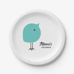 Prato De Papel Do chá de fraldas moderno do pintinho do meio