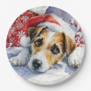 Prato de Papel do Jack Russell de Natal