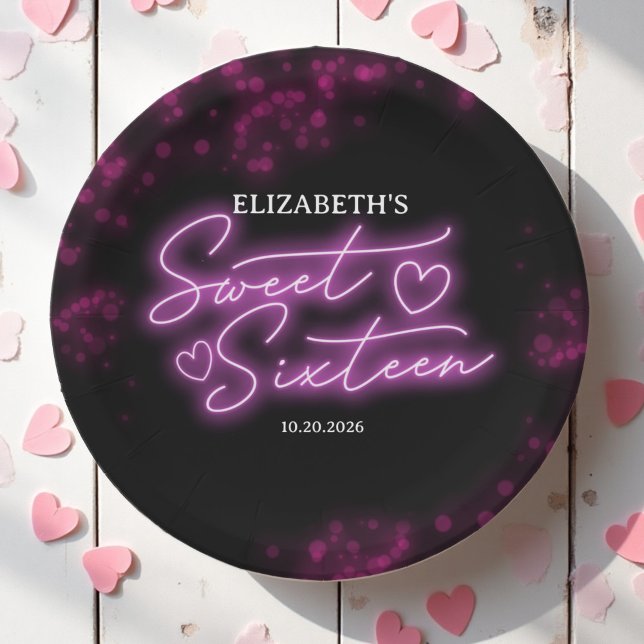 Prato De Papel Doce 16 Festa Negra Negra-Brilhante Branca (Criador carregado)