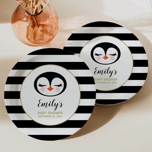 Prato De Papel Doce Chá de fraldas da face do pinguim (Criador carregado)