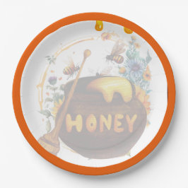 Prato De Papel Doce Chá de fraldas de Abelhas de Mel