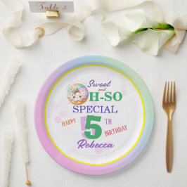 Prato De Papel Doce e Tão Especial Donut de Aniversário
