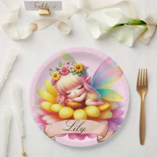 Prato De Papel Doce Fantasia Floral Sonhos Doces Fada Adormecida