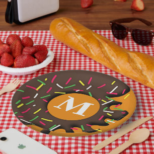 Prato De Papel Doce Indulgência - Monograma Personalizado de Donu
