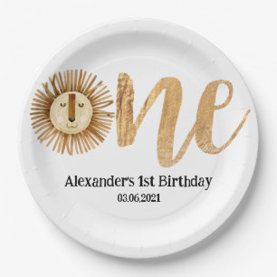 Prato De Papel Doce primeiro aniversario de Leões Safari