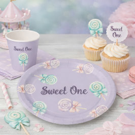 Prato De Papel Doce Primeiro Chupeta Pastel de Aniversário de Pap