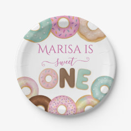 Prato De Papel Doce Rosquinha Aniversário | Festa Colorida de Cri