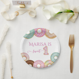 Prato De Papel Doce Rosquinha Aniversário | Festa Colorida de Cri