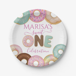 Prato De Papel Doce Rosquinha Aniversário | Festa Colorida de Cri