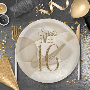 Prato De Papel Doce Sparkling dezesseis ID652 Dourado dos