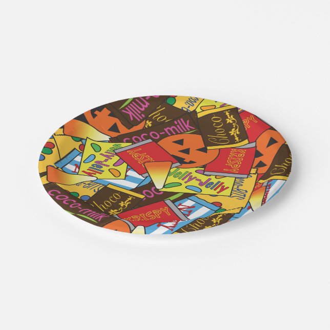 Prato De Papel Doces de Halloween (Inclinado)