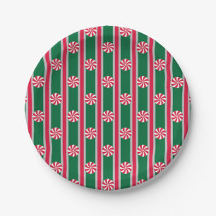 Prato De Papel Doces de hortelã-pimenta de Natal divertida e Rico