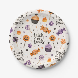 Prato De Papel Doces de Trick or Treat