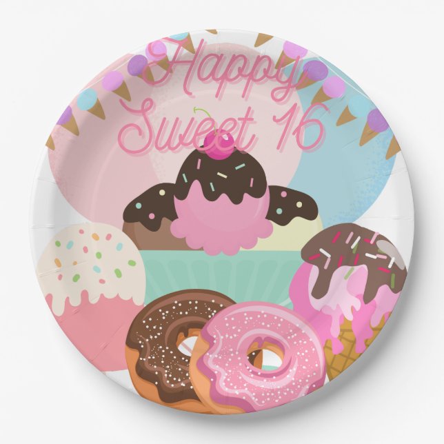 Prato De Papel Docinho de 16 anos (Frente)
