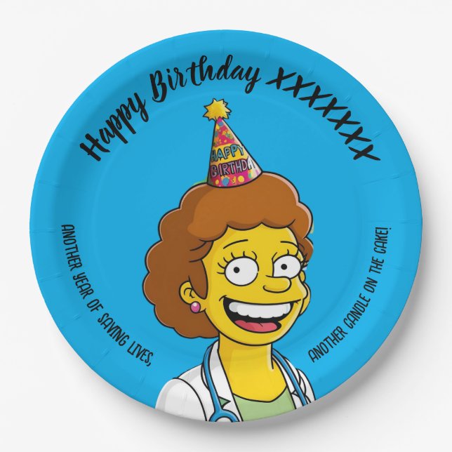 Prato De Papel DOCTORS BIRTHDAY blue pediatric fun girl (Frente)