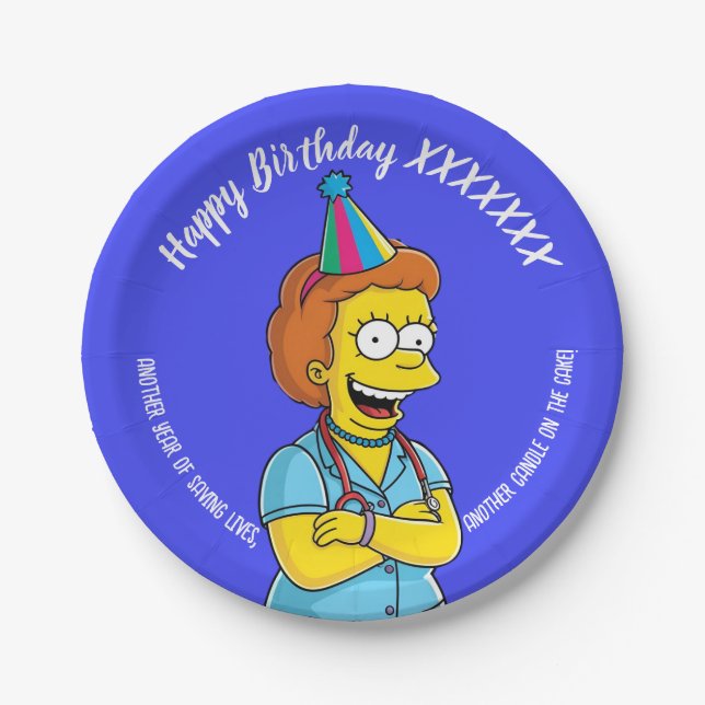 Prato De Papel DOCTORS BIRTHDAY blue pediatric medical (Frente)