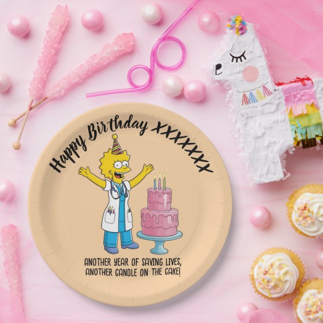 Prato De Papel DOCTORS BIRTHDAY orange pediatric anti-stress (Festa)