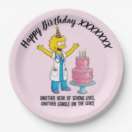 Prato De Papel DOCTORS BIRTHDAY pink pediatric anti-stress