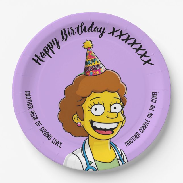 Prato De Papel DOCTORS BIRTHDAY violet pediatric fun girl (Frente)