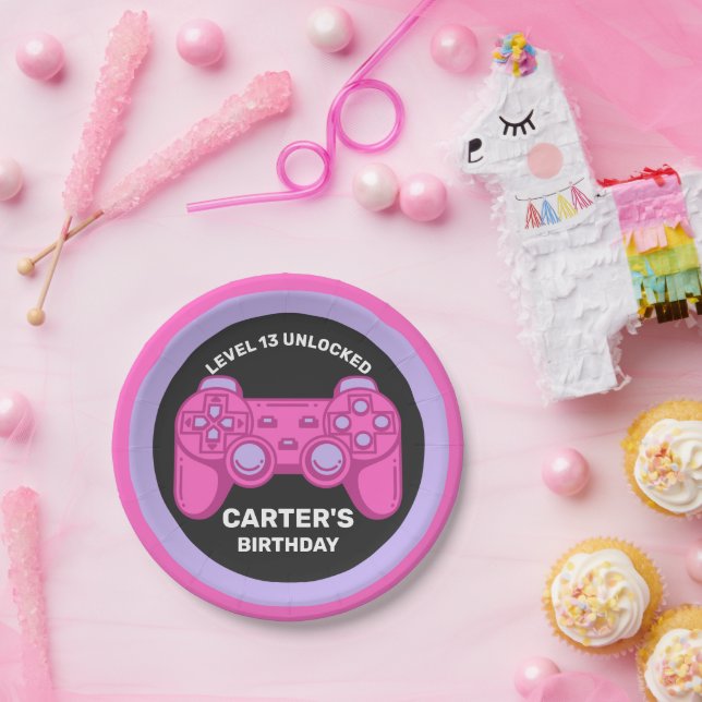 Prato De Papel Documento Personalizado do Jogador de Aniversário  (Festa)