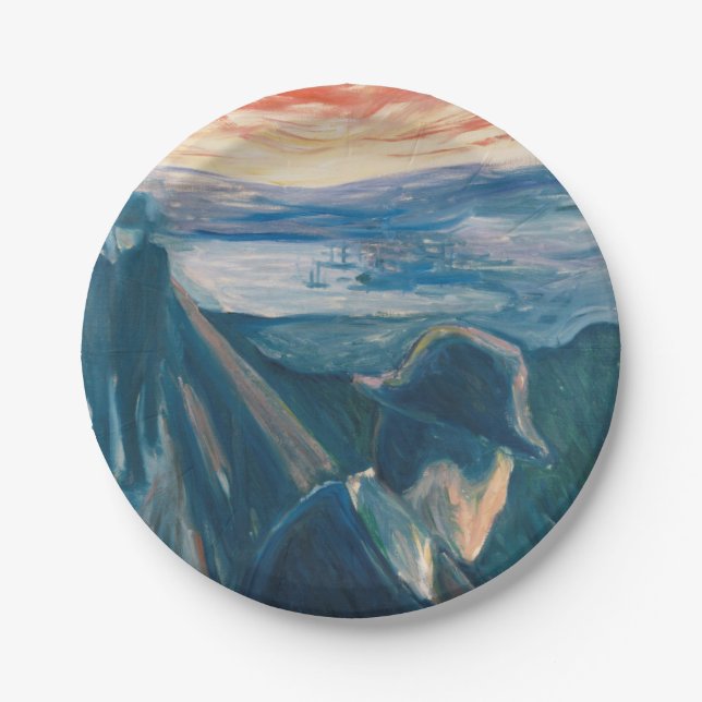 Prato De Papel Doente no Sunset, Desespero (por Edvard Munch) (Frente)