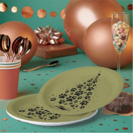 Prato De Papel Dog Lover Paw Print Christmas Tree 3