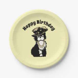 Prato De Papel Doggie Fashionista/Designer de Moda Amarelo