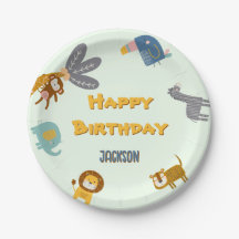 Dois Animais Safari Selvagens segundos aniversário