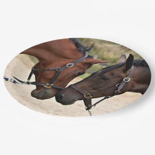 Prato De Papel Dois Cavalos em Amor