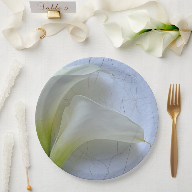 Prato De Papel Dois lírios calla em papel texturizado (Casamento)