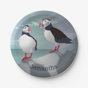Prato De Papel Dois Puffins Design
