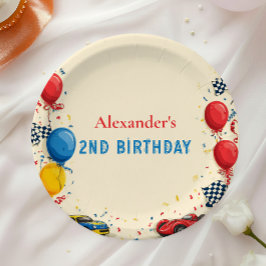 Prato De Papel Dois segundos aniversários de Carro Rápido