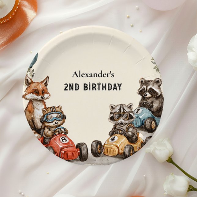 Prato De Papel Dois segundos aniversários Rápidos De Animais Da F (Criador carregado)