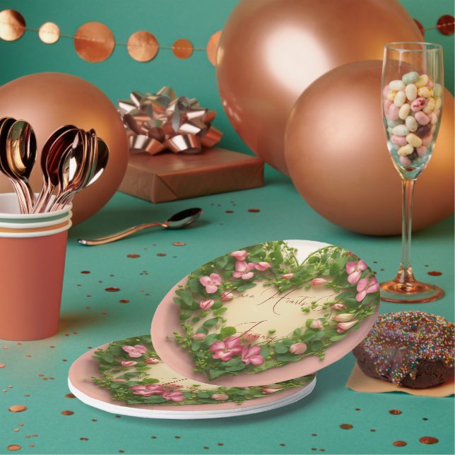 Prato De Papel #DoisCorações,OneJourneyPaperPlate (Múltiplo)