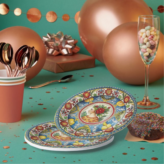 Prato De Papel Dolce & Gabbana Siciliana Cart Whimsy Plate (Múltiplo)