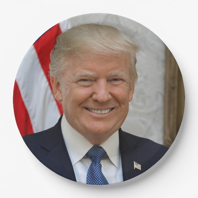 Prato De Papel Donald Trump Presidente dos EUA Casa Branca MAGA 2 (Frente)