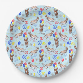 Prato De Papel Donkey Birthday Party Paper Plates in Blue