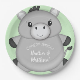 Prato De Papel Donkey Chá de fraldas Green