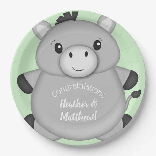 Prato De Papel Donkey Chá de fraldas Green (Frente)