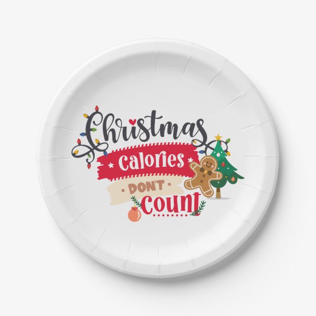 Prato De Papel Don't Count Calories ....It's Christmas (Frente)
