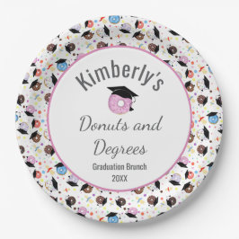 Prato De Papel Donuts e Diplomas Estampa de Formatura Personaliza