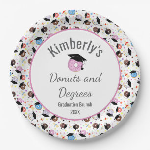 Prato De Papel Donuts e Diplomas Estampa de Formatura Personaliza